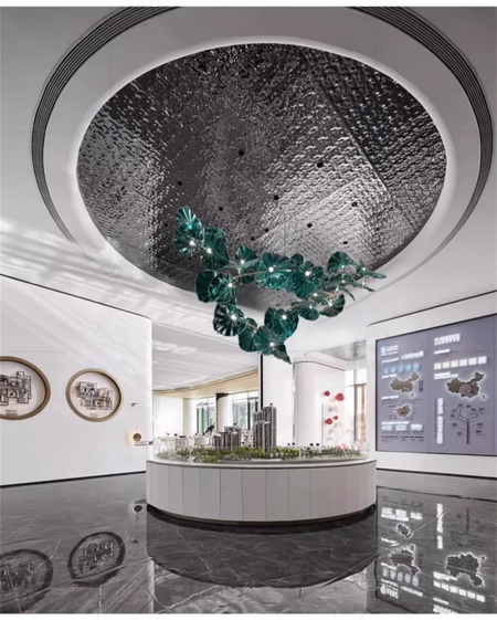 Luminaire Lustre en Verre Vert et Cuivre Poli – Référence : Sélène3841-ILLUMEEN.COM