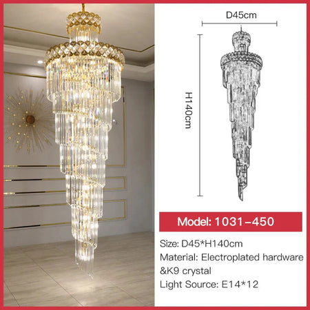 Luminaire Lustre design contemporain en cristal – Référence : Sélène3741-ILLUMEEN.COM