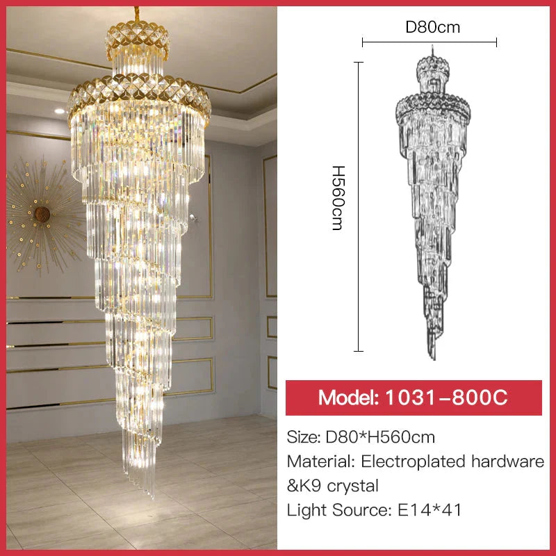 Luminaire Lustre design contemporain en cristal – Référence : Sélène3741-ILLUMEEN.COM
