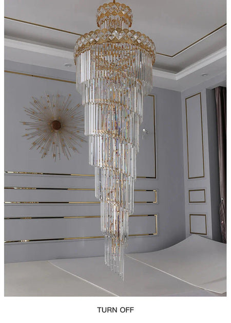 Luminaire Lustre design contemporain en cristal – Référence : Sélène3741-ILLUMEEN.COM