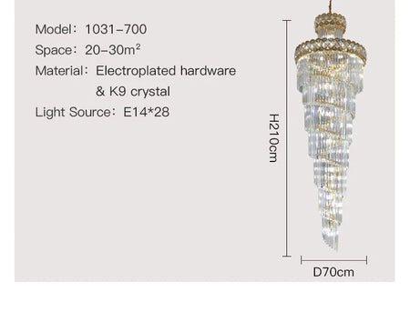 Luminaire Lustre design contemporain en cristal – Référence : Sélène3741-ILLUMEEN.COM