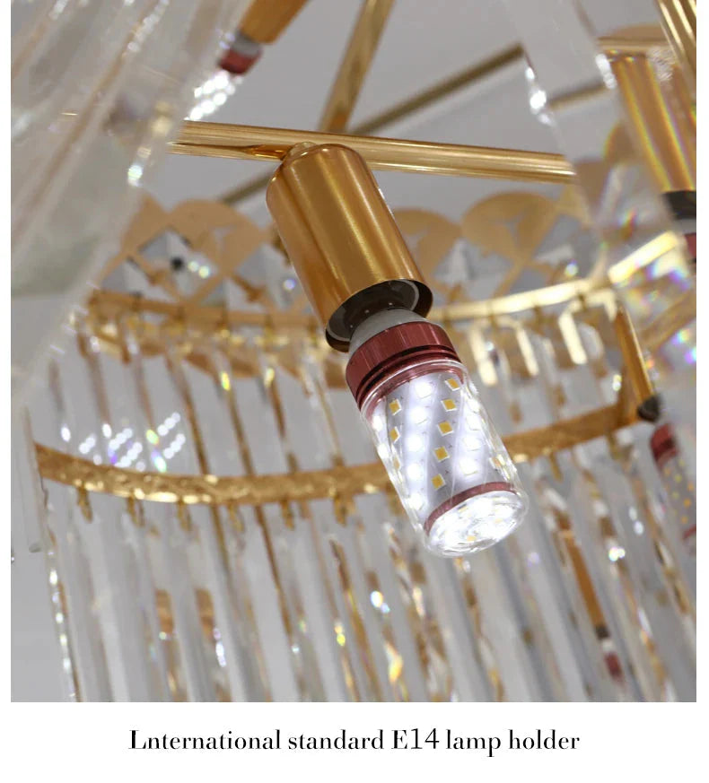 Luminaire Lustre design contemporain en cristal – Référence : Sélène3741-ILLUMEEN.COM