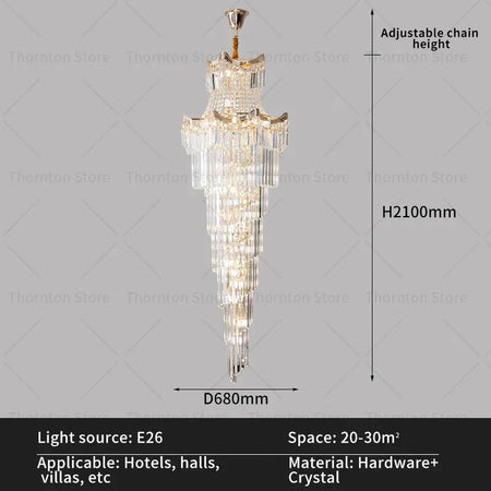 Luminaire Lustre design aérien en cristal – Référence : Elowen8374-ILLUMEEN.COM