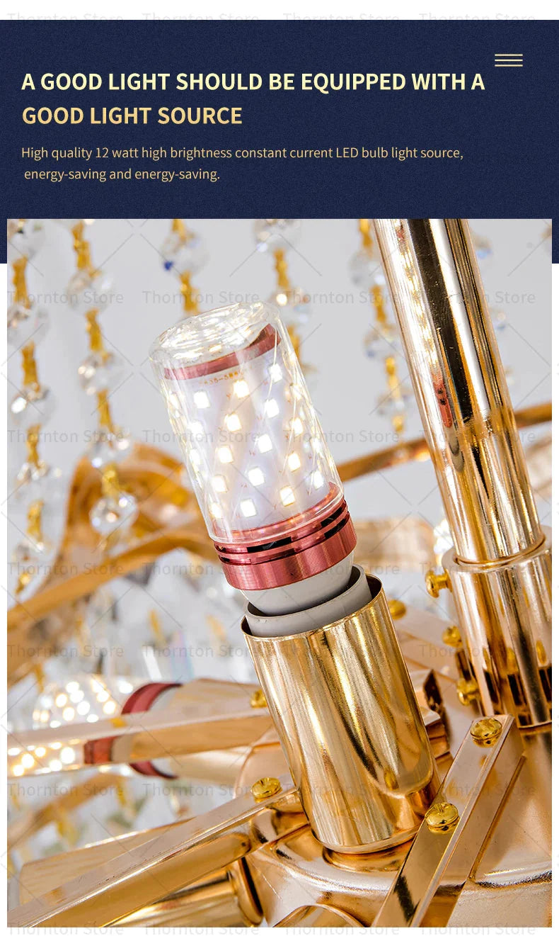 Luminaire Lustre design aérien en cristal – Référence : Elowen8374-ILLUMEEN.COM