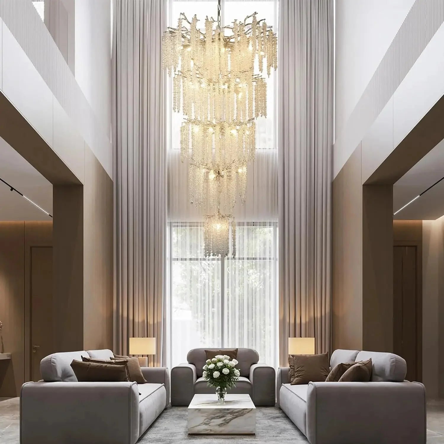 Luminaire Lustre design aérien en cristal – Référence : Elowen7832-ILLUMEEN.COM