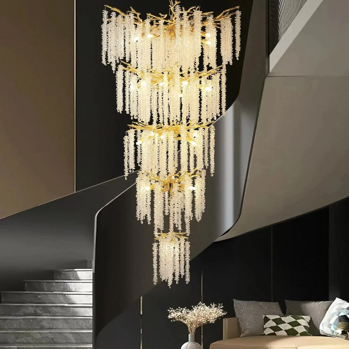 Luminaire Lustre design aérien en cristal – Référence : Elowen7832-ILLUMEEN.COM