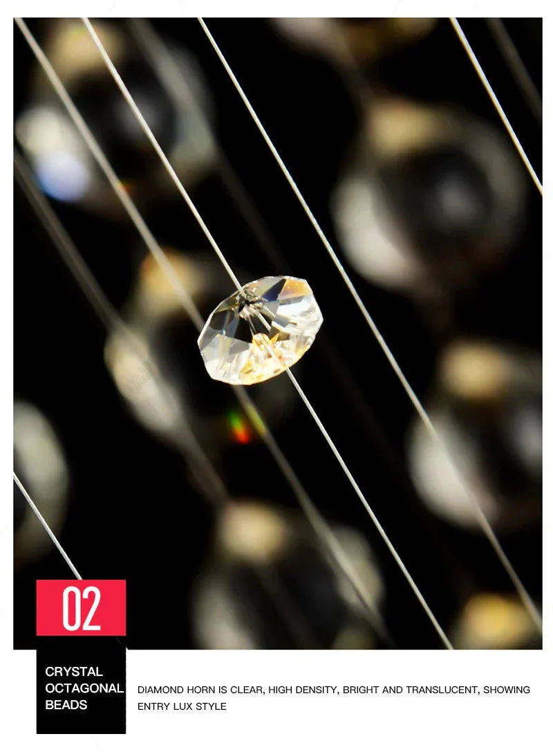 Luminaire Lustre design contemporain en cristal – Référence : Elowen7325-ILLUMEEN.COM