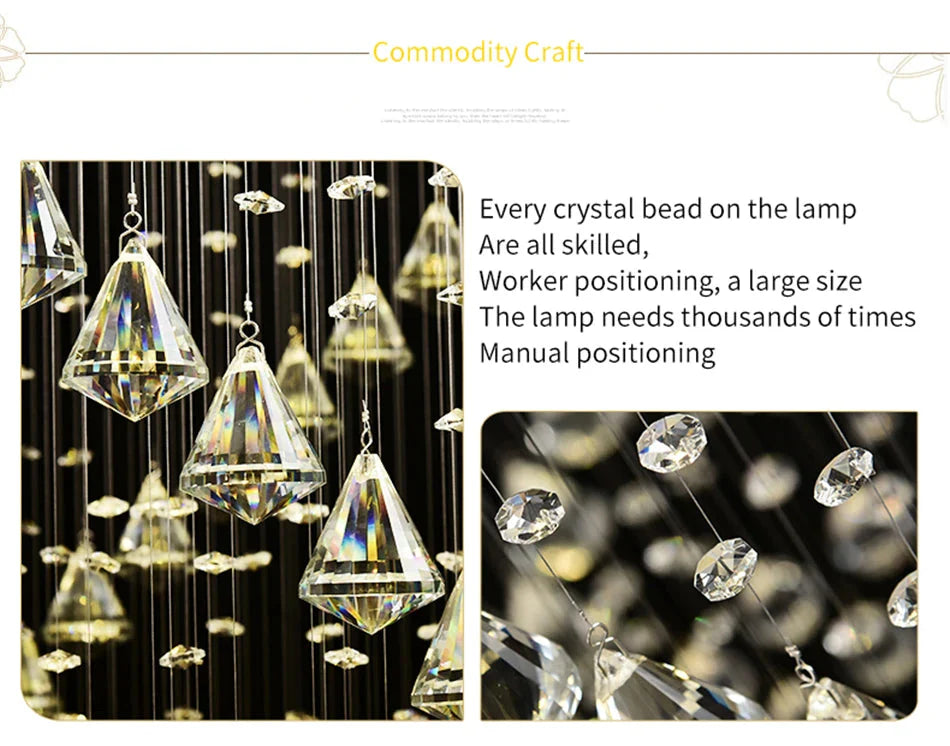 Luminaire Lustre design aérien en cristal – Référence : Aelienne7834-ILLUMEEN.COM