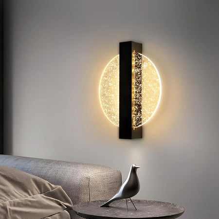 Luminaire Applique Murale Ronde Noire – Référence: Aya1045-ILLUMEEN.COM