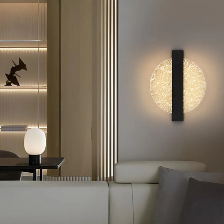 Luminaire Applique Murale Ronde Noire – Référence: Aya1045-ILLUMEEN.COM