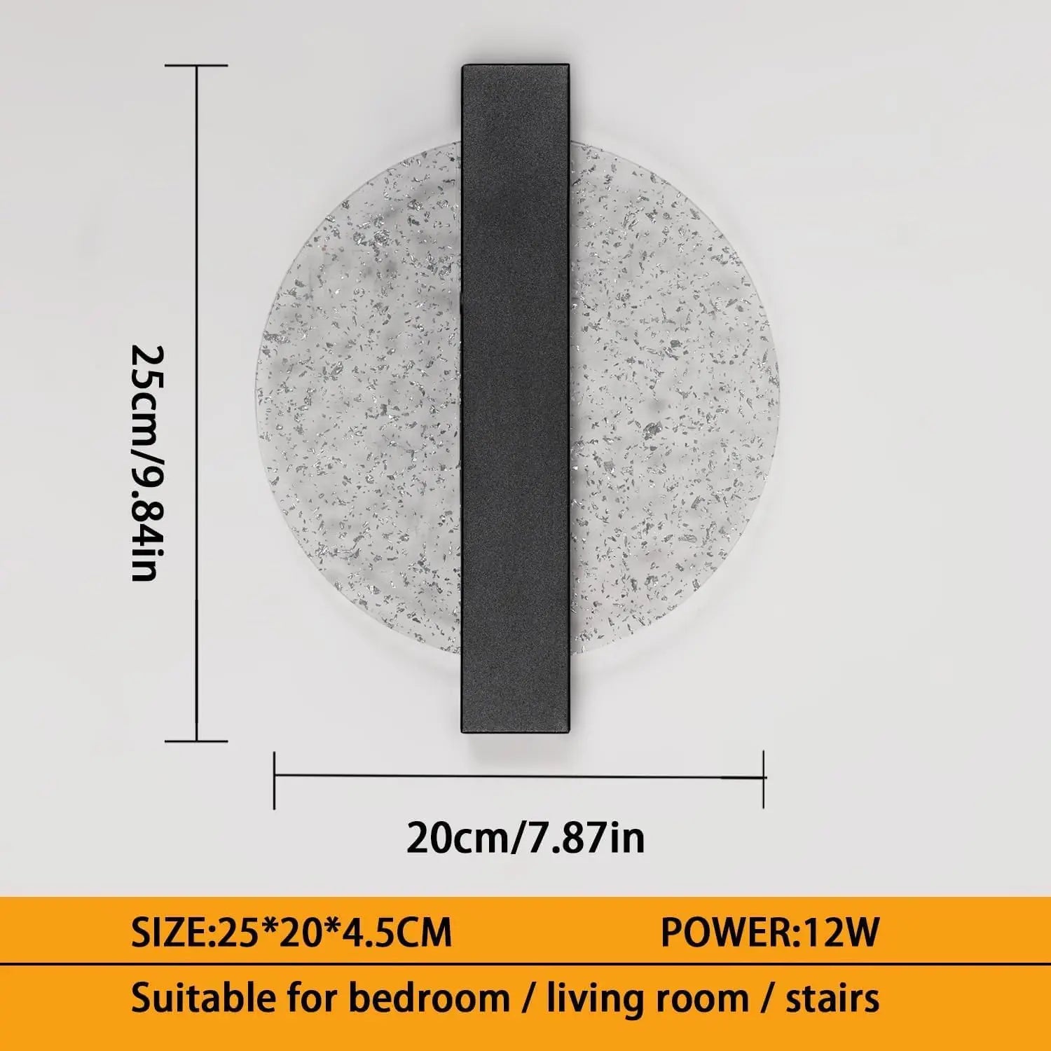 Luminaire Applique Murale Ronde Noire – Référence: Aya1045-ILLUMEEN.COM