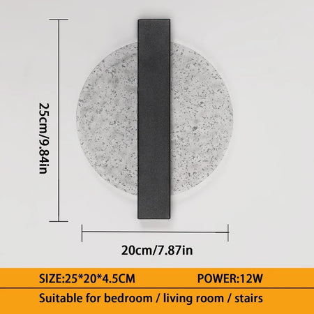 Luminaire Applique Murale Ronde Noire – Référence: Aya1045-ILLUMEEN.COM