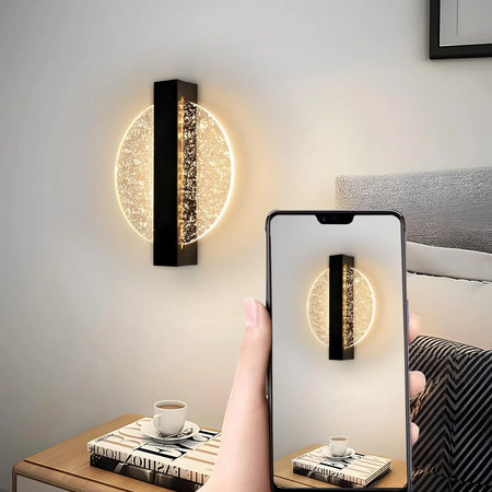 Luminaire Applique Murale Ronde Noire – Référence: Aya1045-ILLUMEEN.COM