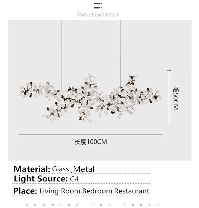 Luminaire Lustre design aérien en verre – Référence : Alvea3278-ILLUMEEN.COM