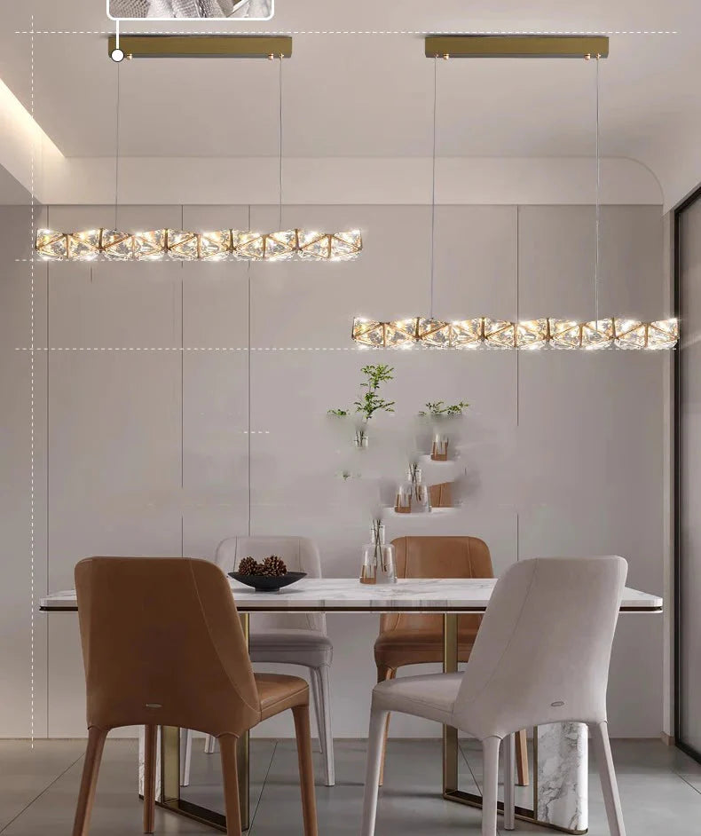 Luminaire Suspension design moderne en cristal – Référence : Nélia5824-ILLUMEEN.COM