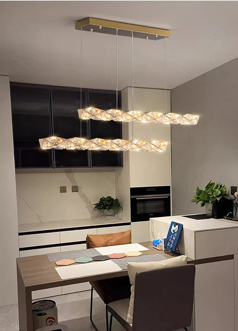 Luminaire Suspension design moderne en cristal – Référence : Nélia5824-ILLUMEEN.COM