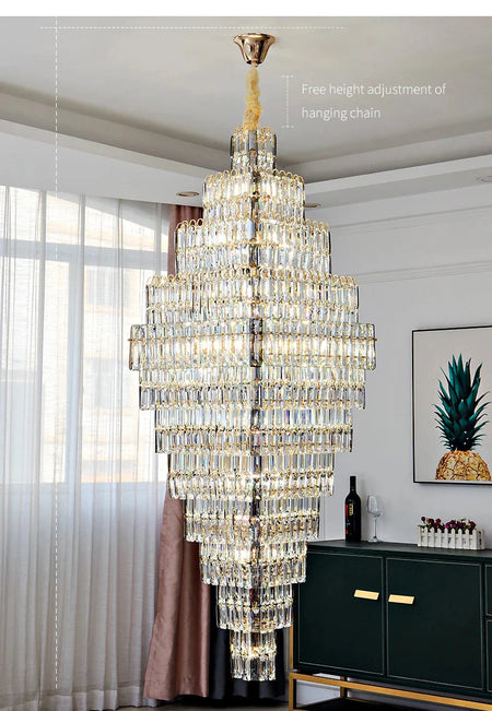 Luminaire Lustre design aérien en cristal – Référence : Elowen3847-ILLUMEEN.COM