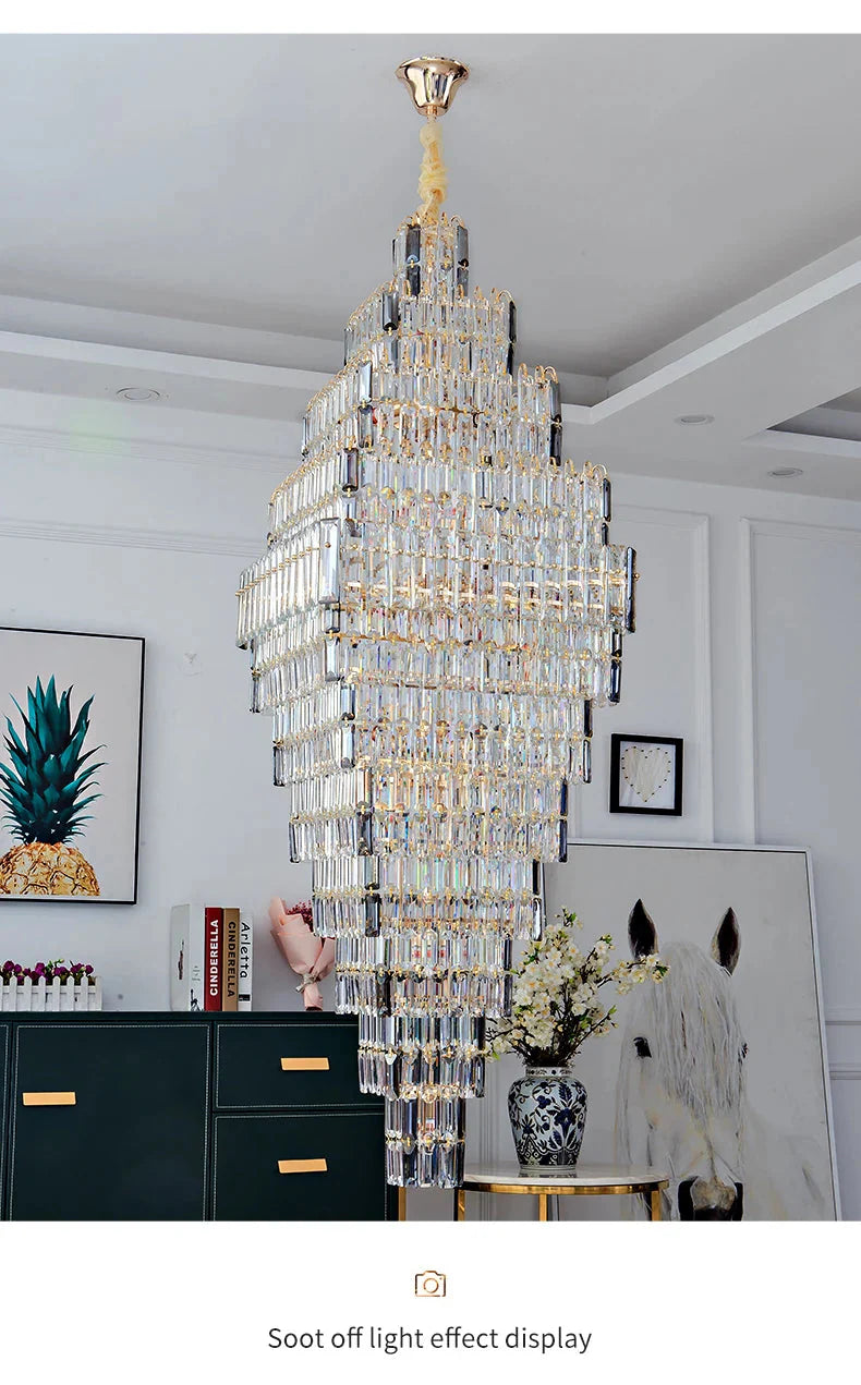 Luminaire Lustre design aérien en cristal – Référence : Elowen3847-ILLUMEEN.COM