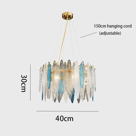 Luminaire Lustre élégance contemporaine au verre ondulé – Référence : Elowen5372-ILLUMEEN.COM
