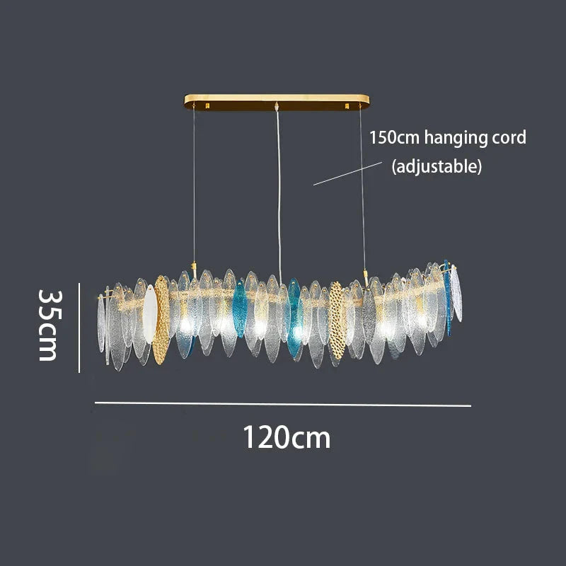 Luminaire Lustre élégance contemporaine au verre ondulé – Référence : Elowen5372-ILLUMEEN.COM
