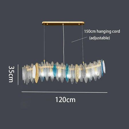 Luminaire Lustre élégance contemporaine au verre ondulé – Référence : Elowen5372-ILLUMEEN.COM