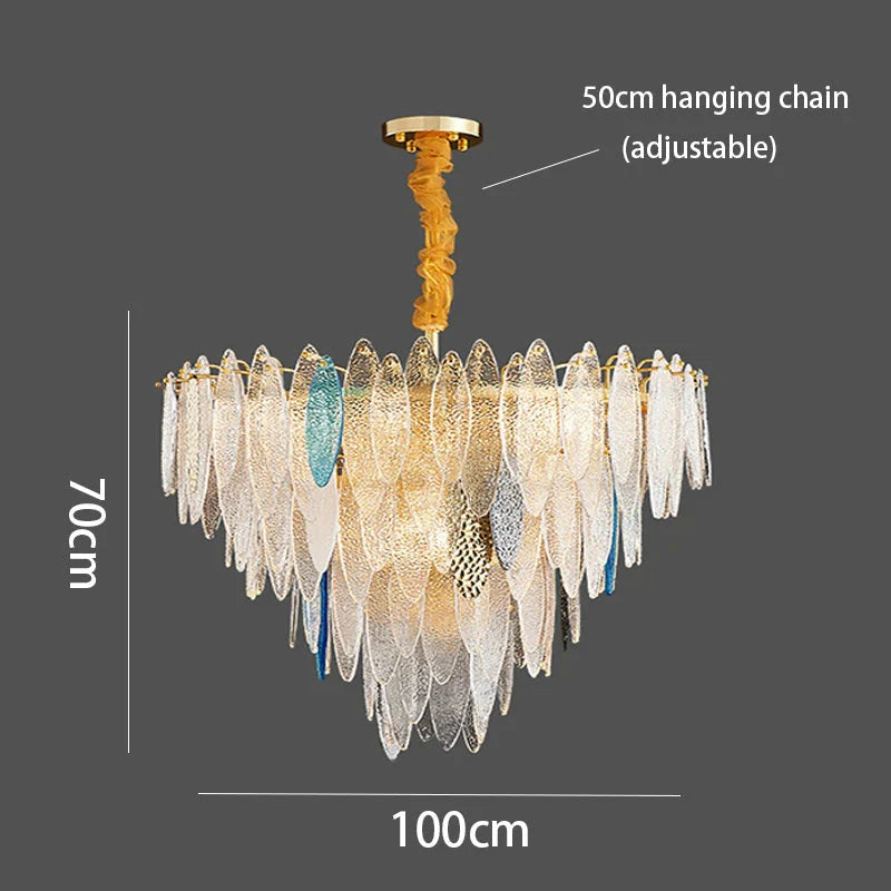 Luminaire Lustre élégance contemporaine au verre ondulé – Référence : Elowen5372-ILLUMEEN.COM