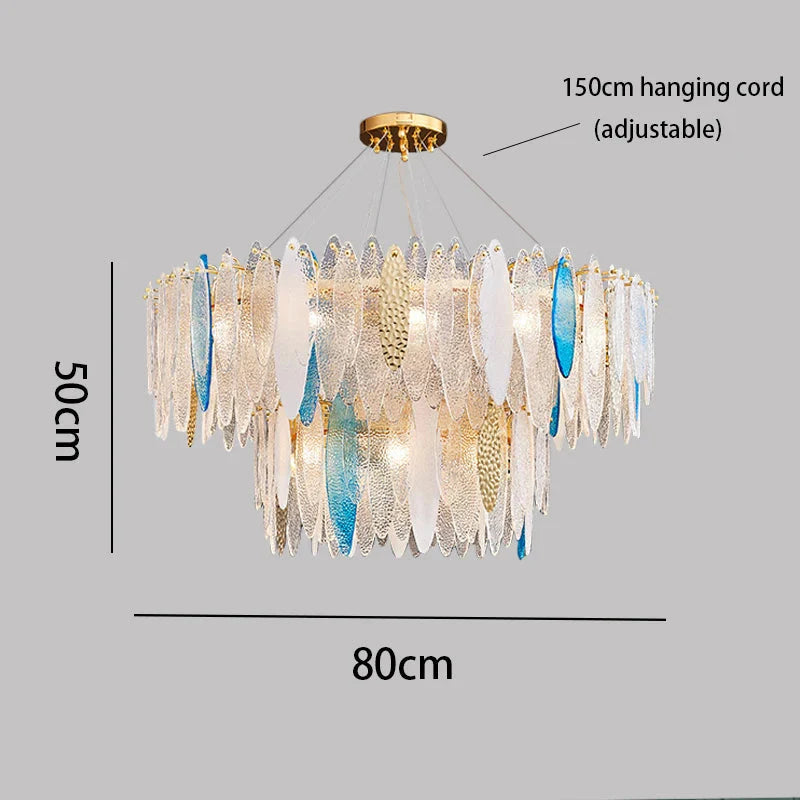 Luminaire Lustre élégance contemporaine au verre ondulé – Référence : Elowen5372-ILLUMEEN.COM