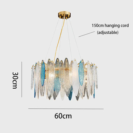 Luminaire Lustre élégance contemporaine au verre ondulé – Référence : Elowen5372-ILLUMEEN.COM