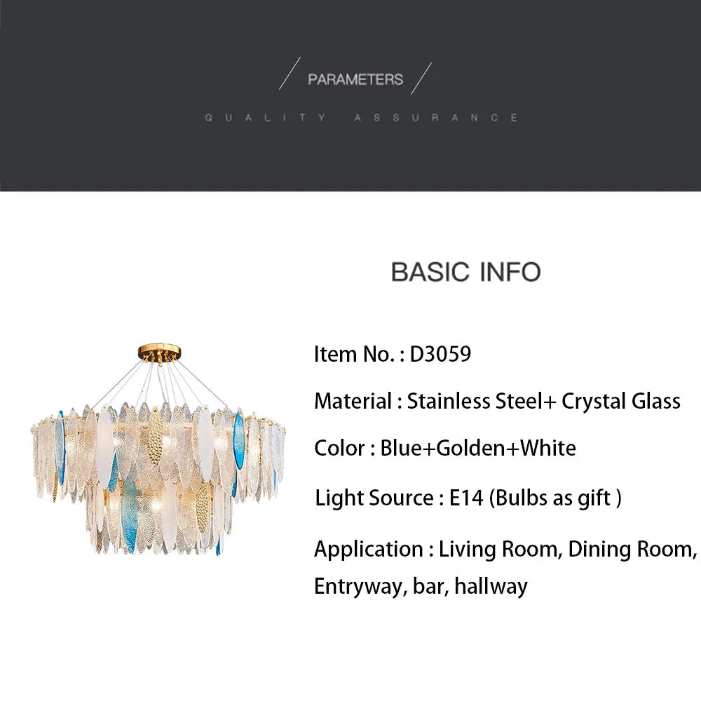 Luminaire Lustre élégance contemporaine au verre ondulé – Référence : Elowen5372-ILLUMEEN.COM