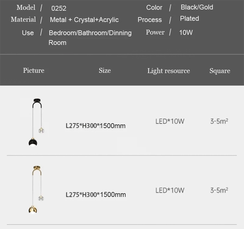 Luminaire Suspension cristal élégant – Référence : Mariel8473-ILLUMEEN.COM