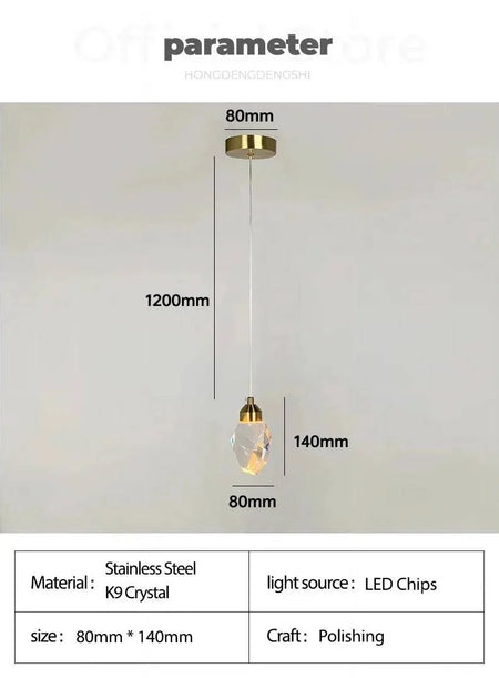 Luminaire Suspension cristal éclatant – Référence : Marvyn5623-ILLUMEEN.COM