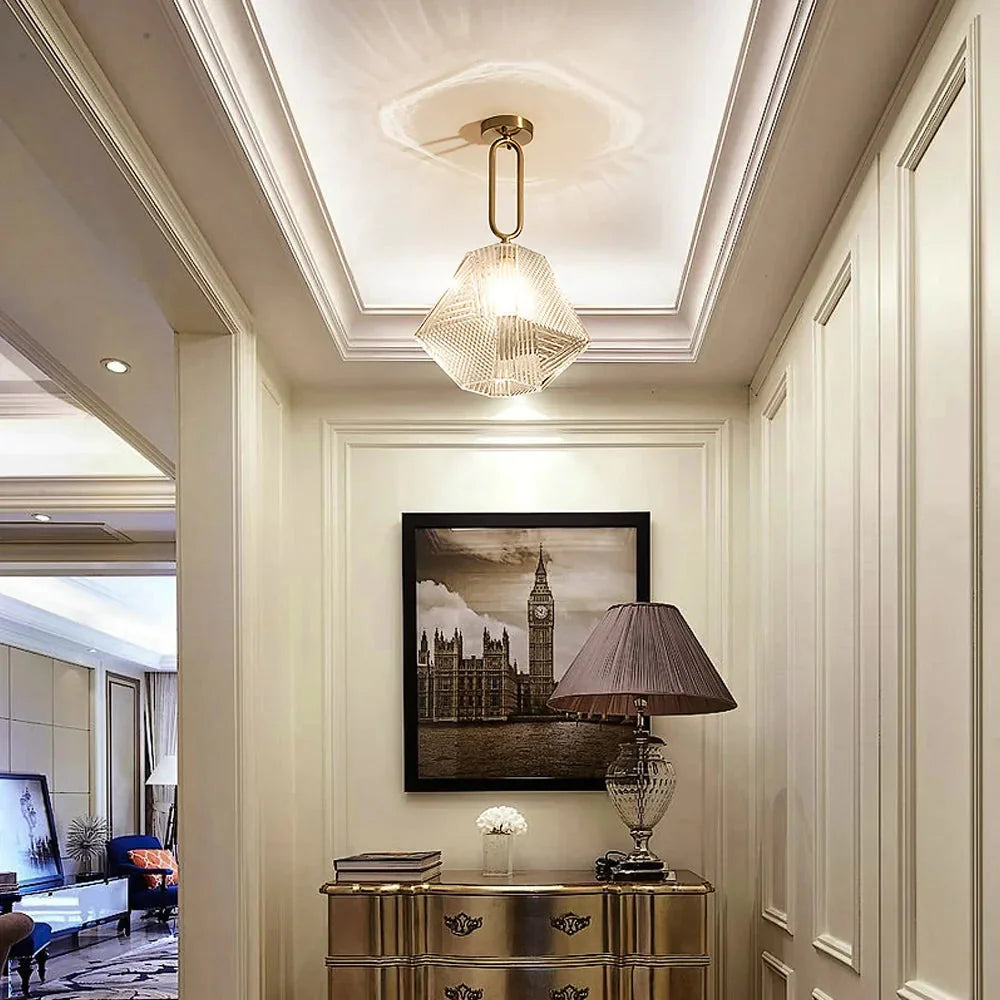 Luminaire Suspension métal noir et verre transparent – Référence : Aelios4729-ILLUMEEN.COM