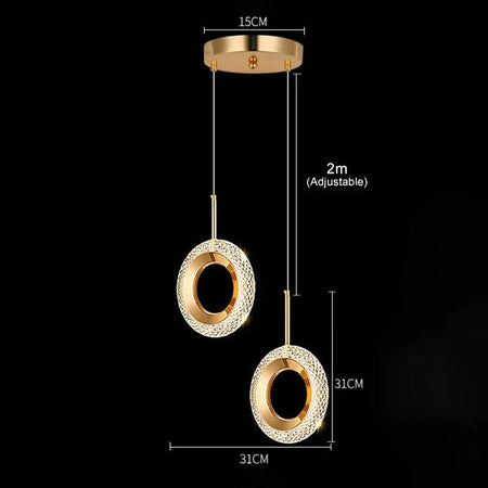Luminaire Suspension finition élégante en métal doré – Référence : Azura4826-ILLUMEEN.COM
