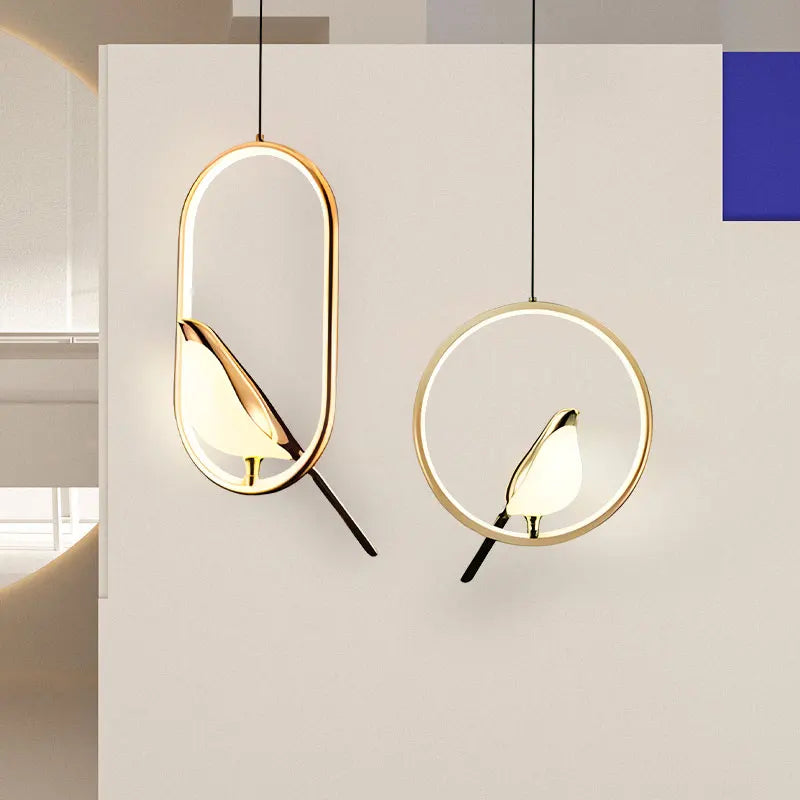 Luminaire Suspension forme organique dorée – Référence : Olinah5623-ILLUMEEN.COM