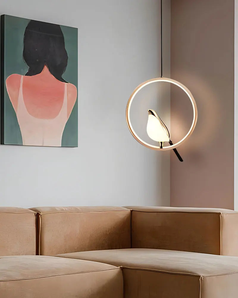 Luminaire Suspension forme organique dorée – Référence : Olinah5623-ILLUMEEN.COM