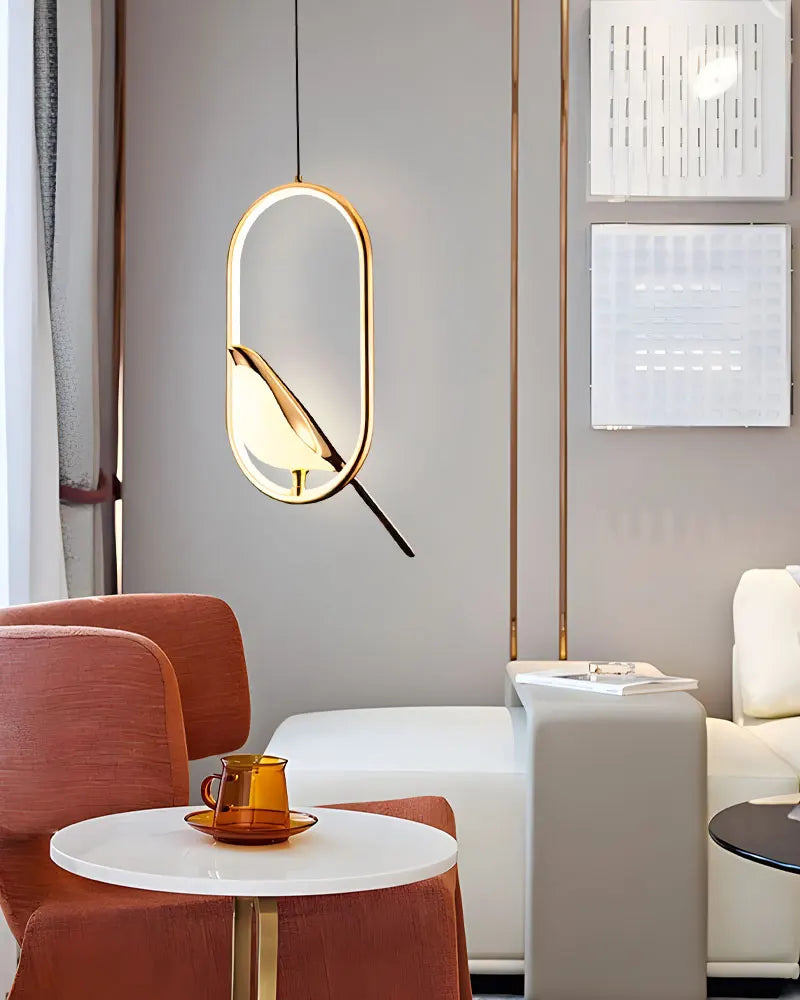 Luminaire Suspension forme organique dorée – Référence : Olinah5623-ILLUMEEN.COM