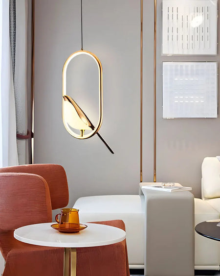 Luminaire Suspension forme organique dorée – Référence : Olinah5623-ILLUMEEN.COM