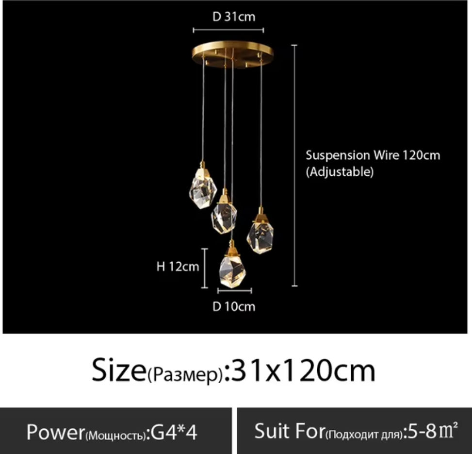 Luminaire Lustre design aérien en verre – Référence : Melian3845-ILLUMEEN.COM