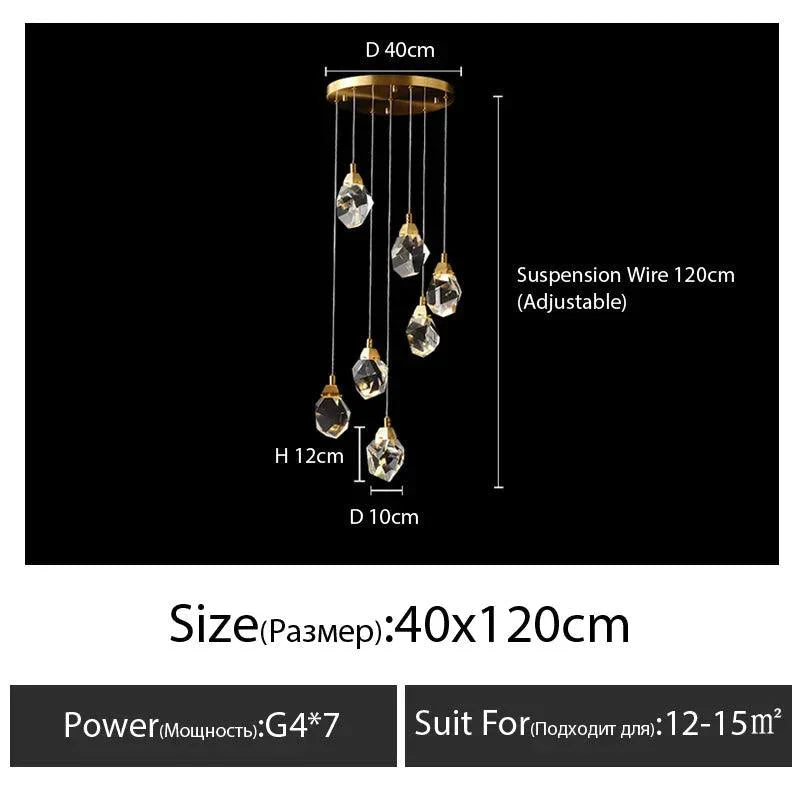 Luminaire Lustre design aérien en verre – Référence : Melian3845-ILLUMEEN.COM