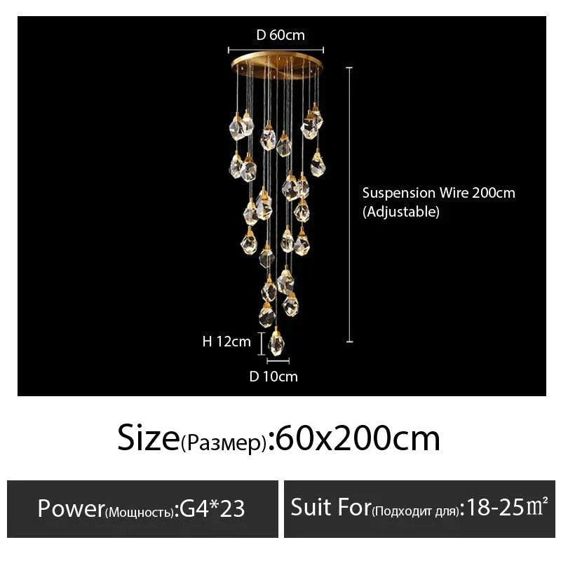 Luminaire Lustre design aérien en verre – Référence : Melian3845-ILLUMEEN.COM