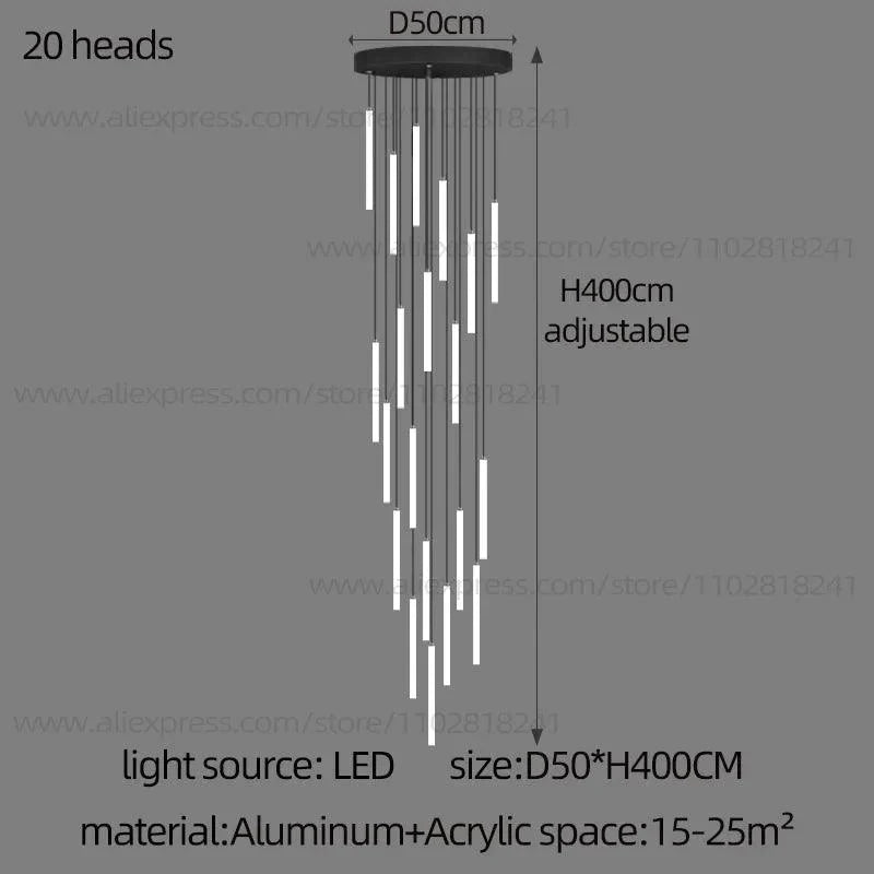 Luminaire Lustre design aérien en acrylique – Référence : Elowen3841-ILLUMEEN.COM