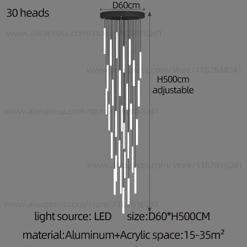 Luminaire Lustre design aérien en acrylique – Référence : Elowen3841-ILLUMEEN.COM