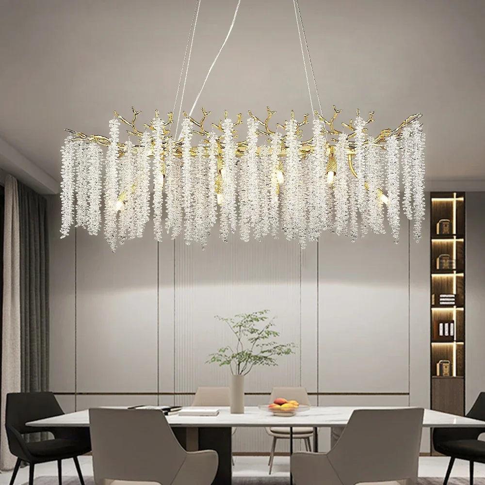 Luminaire Suspension design contemporain en métal doré – Référence : Aléa4732-ILLUMEEN.COM