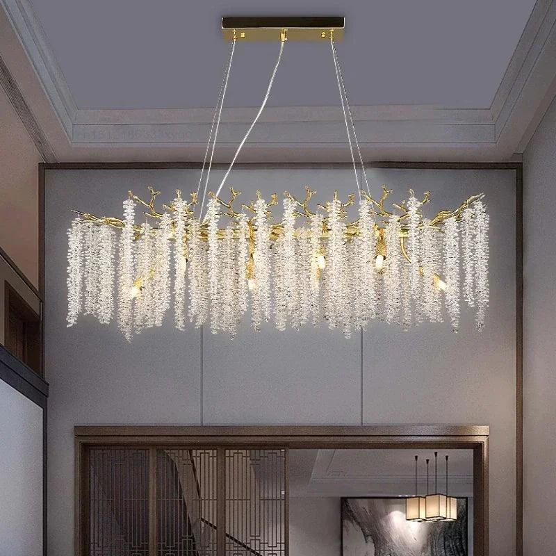 Luminaire Suspension design contemporain en métal doré – Référence : Aléa4732-ILLUMEEN.COM