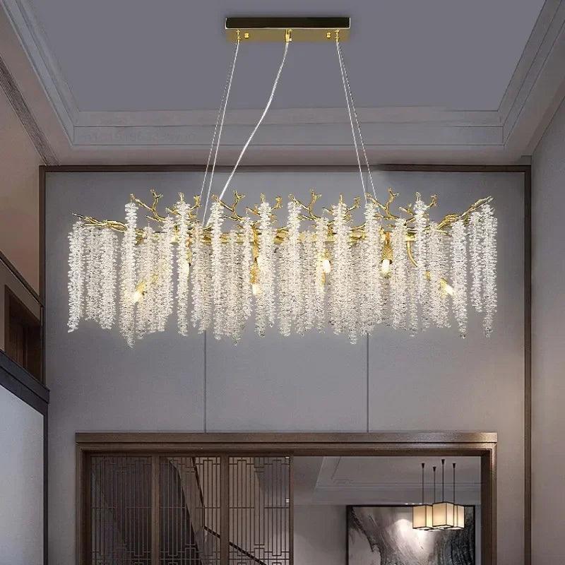 Luminaire Suspension design contemporain en métal doré – Référence : Aléa4732-ILLUMEEN.COM