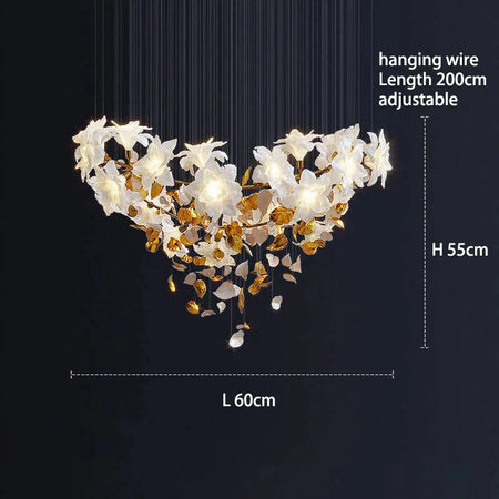 Luminaire Lustre fleurs végétales en cristal – Référence : Elowen3827-ILLUMEEN.COM