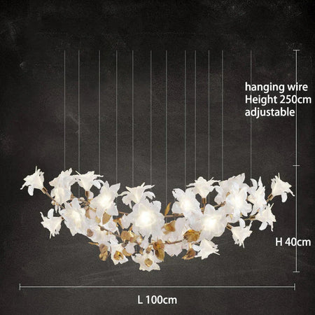 Luminaire Lustre fleurs végétales en cristal – Référence : Elowen3827-ILLUMEEN.COM