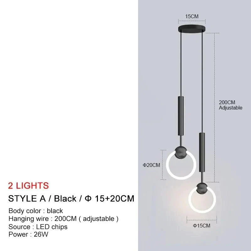 Luminaire Suspension design contemporain en métal noir – Référence : Nyssa4823-ILLUMEEN.COM