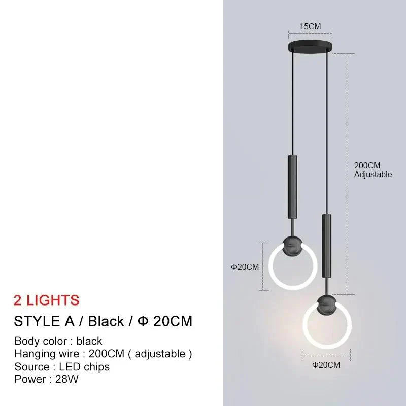 Luminaire Suspension design contemporain en métal noir – Référence : Nyssa4823-ILLUMEEN.COM