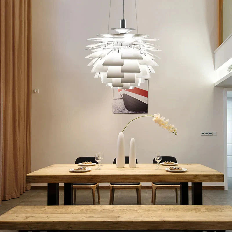 Luminaire Suspension design cône de pin aluminium – Référence : Elowen4827-ILLUMEEN.COM